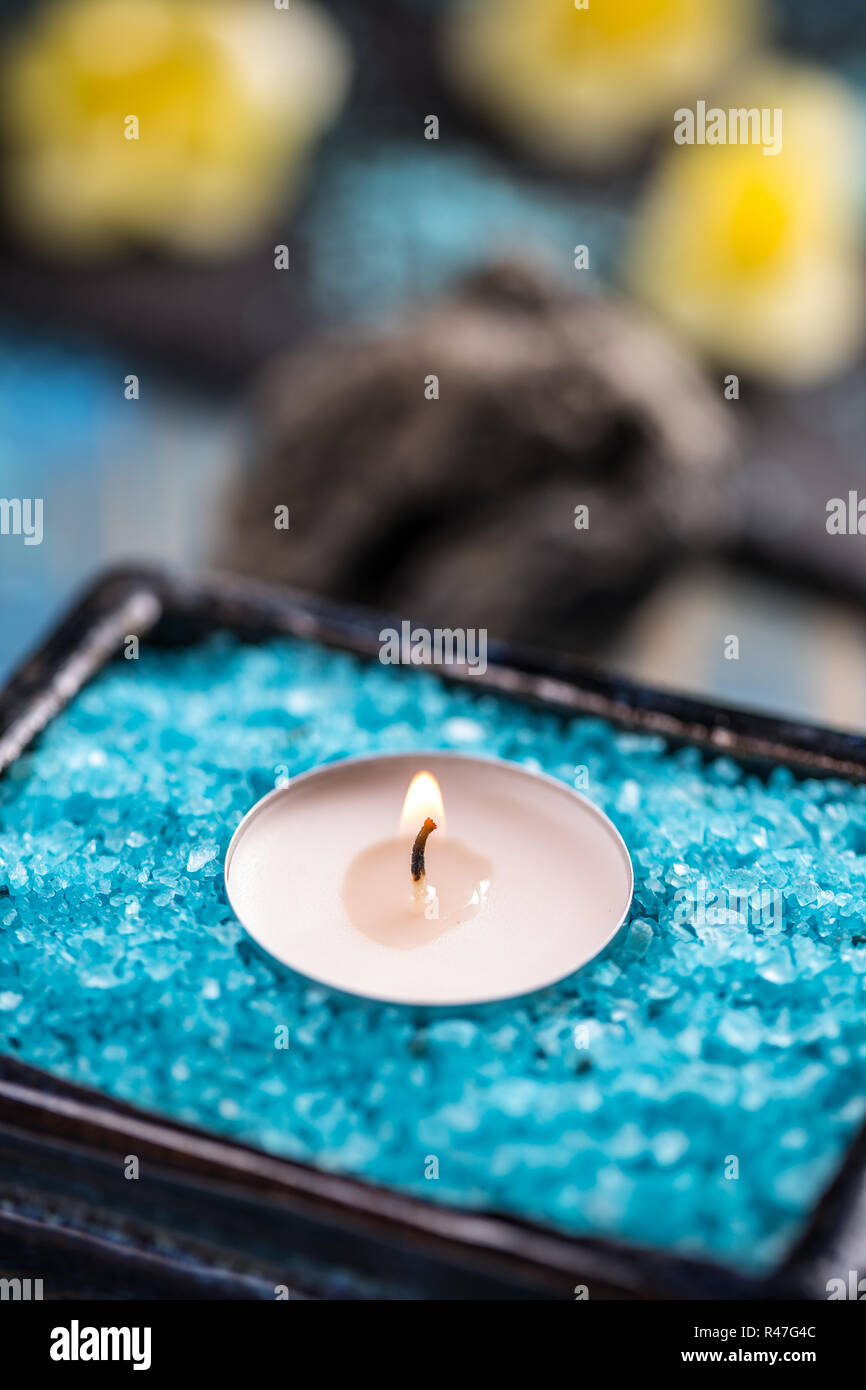 Candle in a bowl Stock Photo Alamy