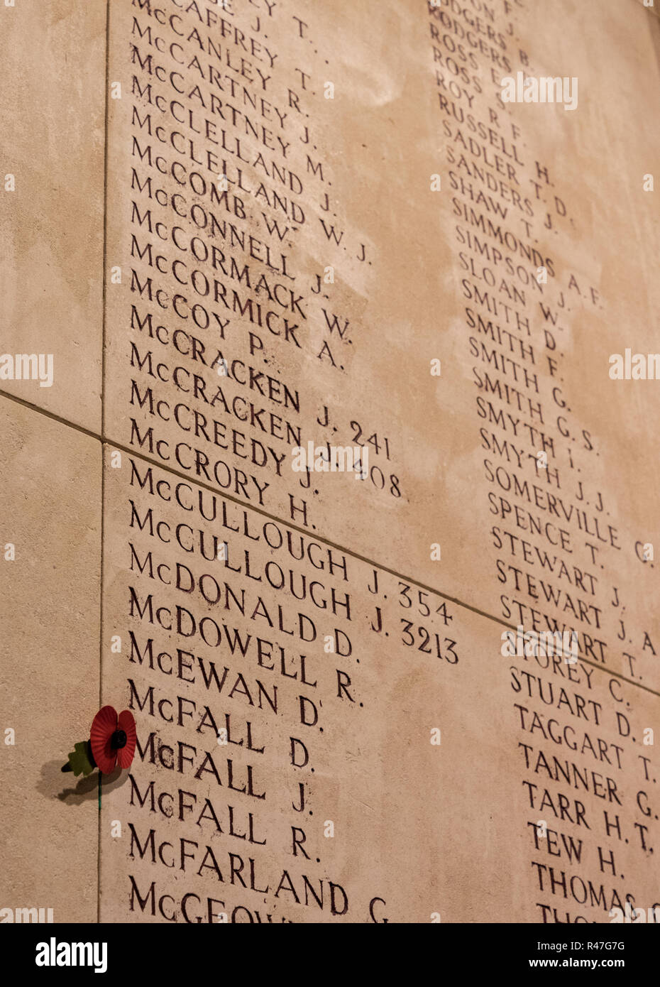 Names inscribed on menin gate hi-res stock photography and images - Alamy