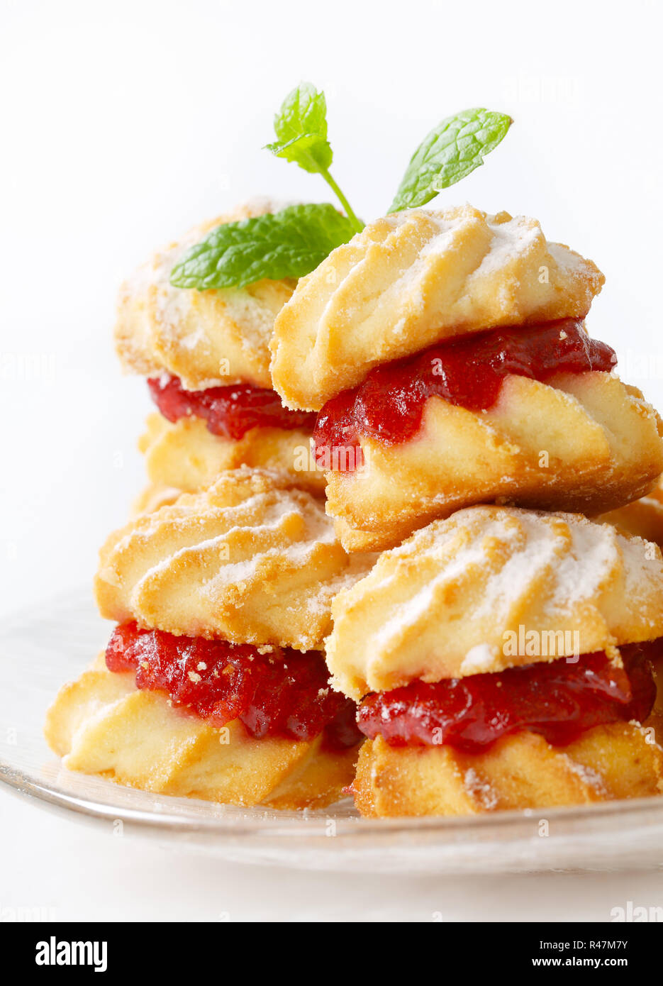 Jam sandwich cookies Stock Photo Alamy