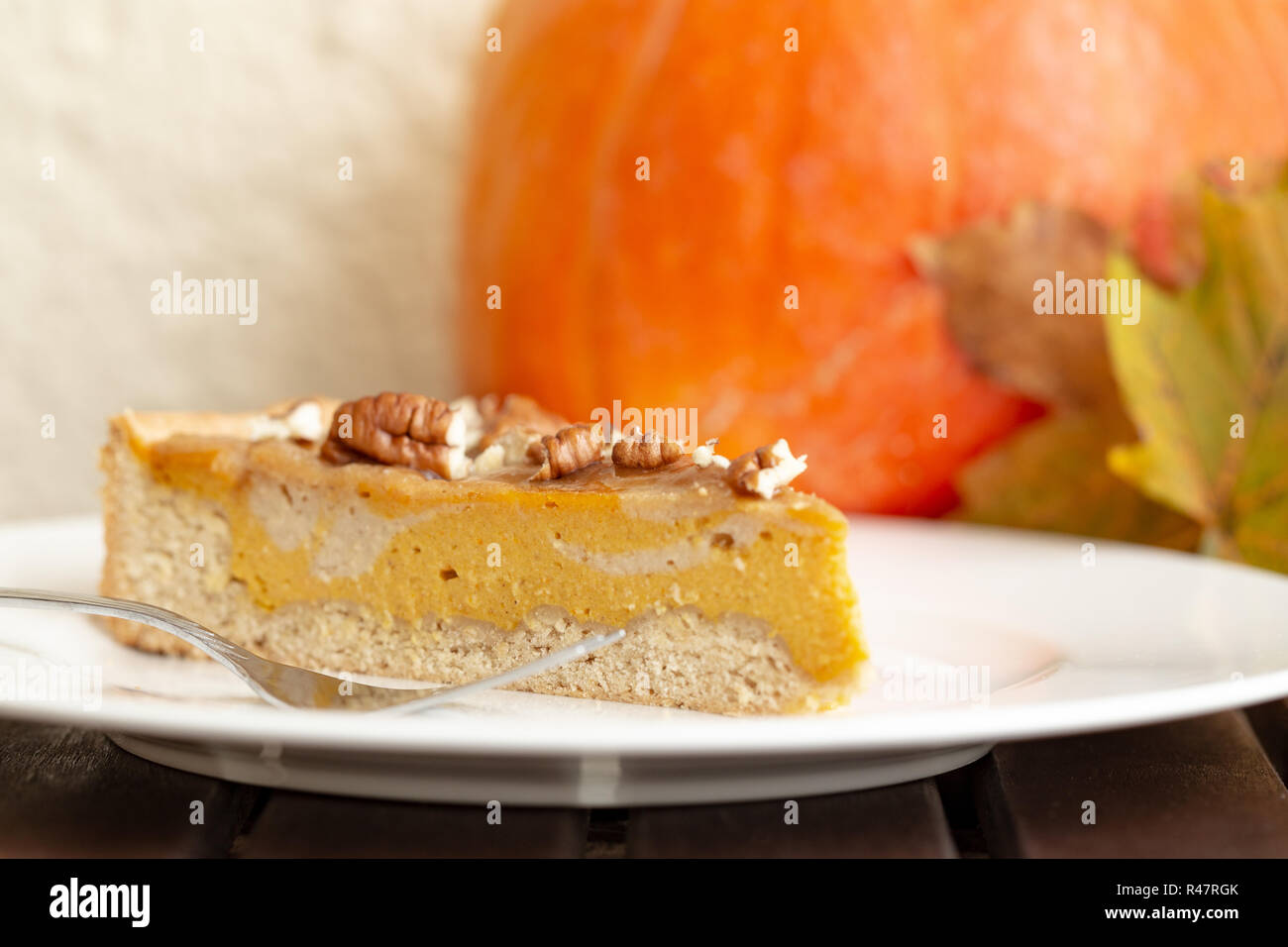 Vegan cheesecake infused with creamy pumpkin, silken tofu and cashews