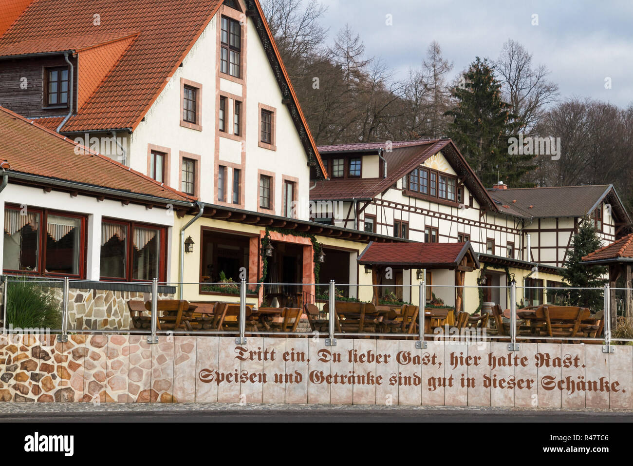 gasthaus schiff muehle hoefgen in grimma at the trough Stock Photo