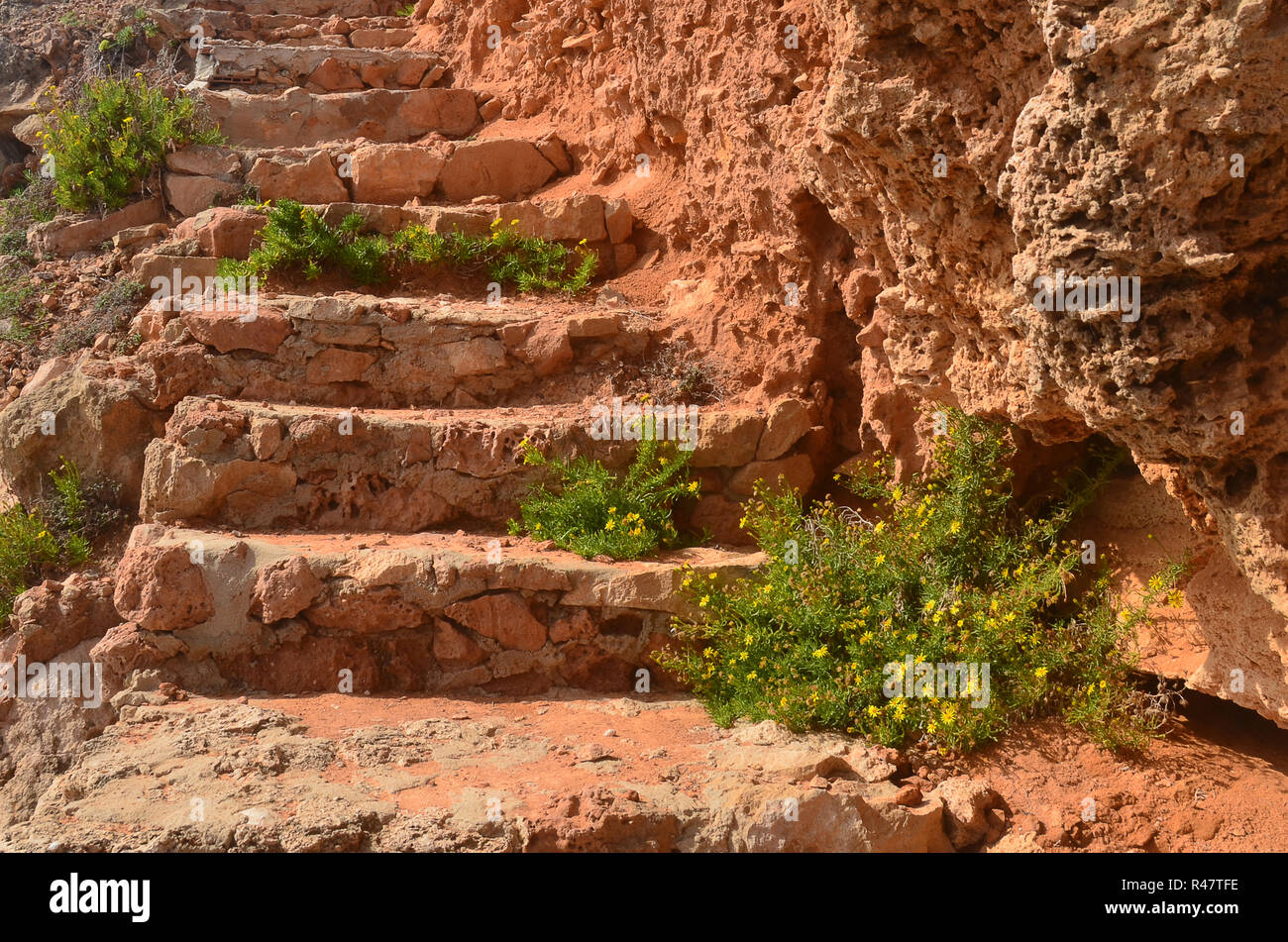natural stone stairs Stock Photo