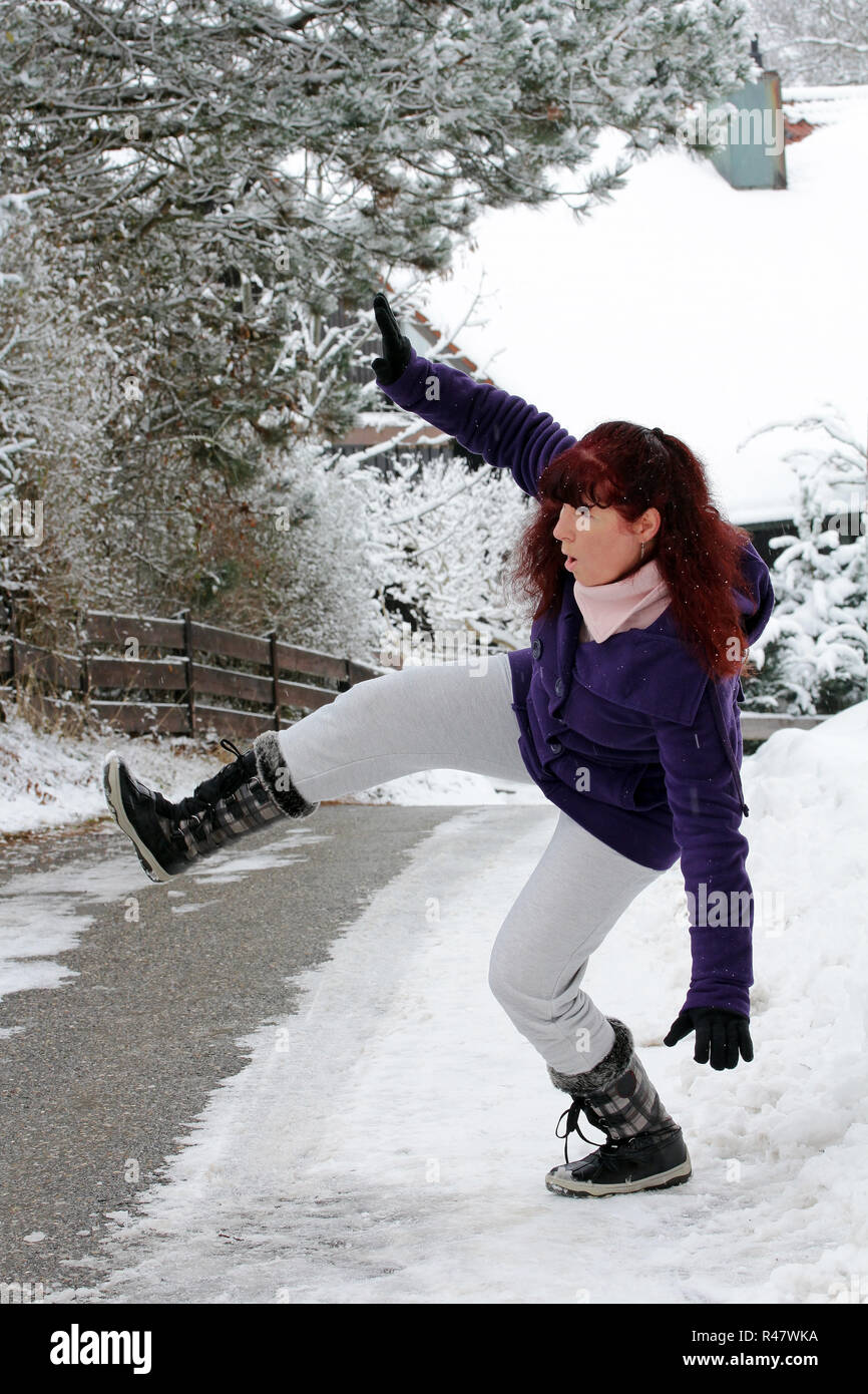 Slip And Fall Winter High Resolution Stock Photography and Images Alamy