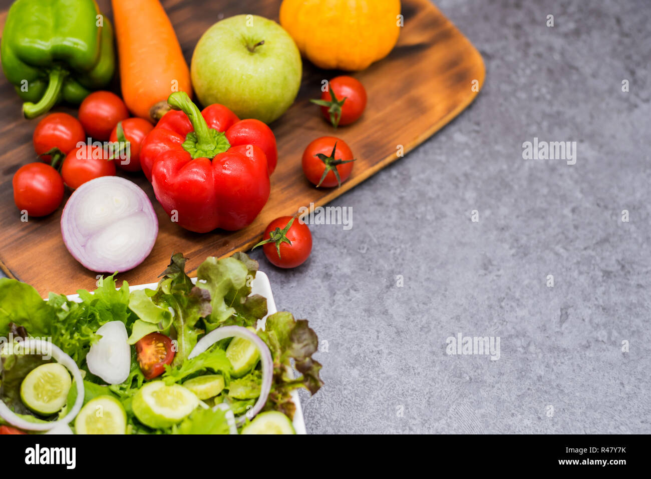 Mix Salad and healthy. Fresh organic vegetables for cooking diet food ...