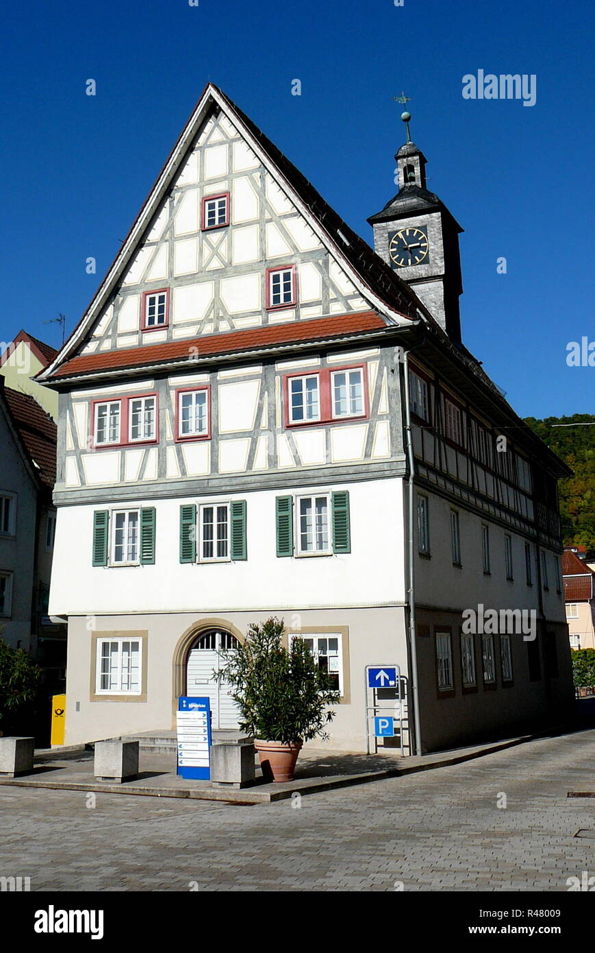 old town hall in kÃ¼nzelsau / hohenlohekreis,baden-wÃ¼rttemberg Stock Photo
