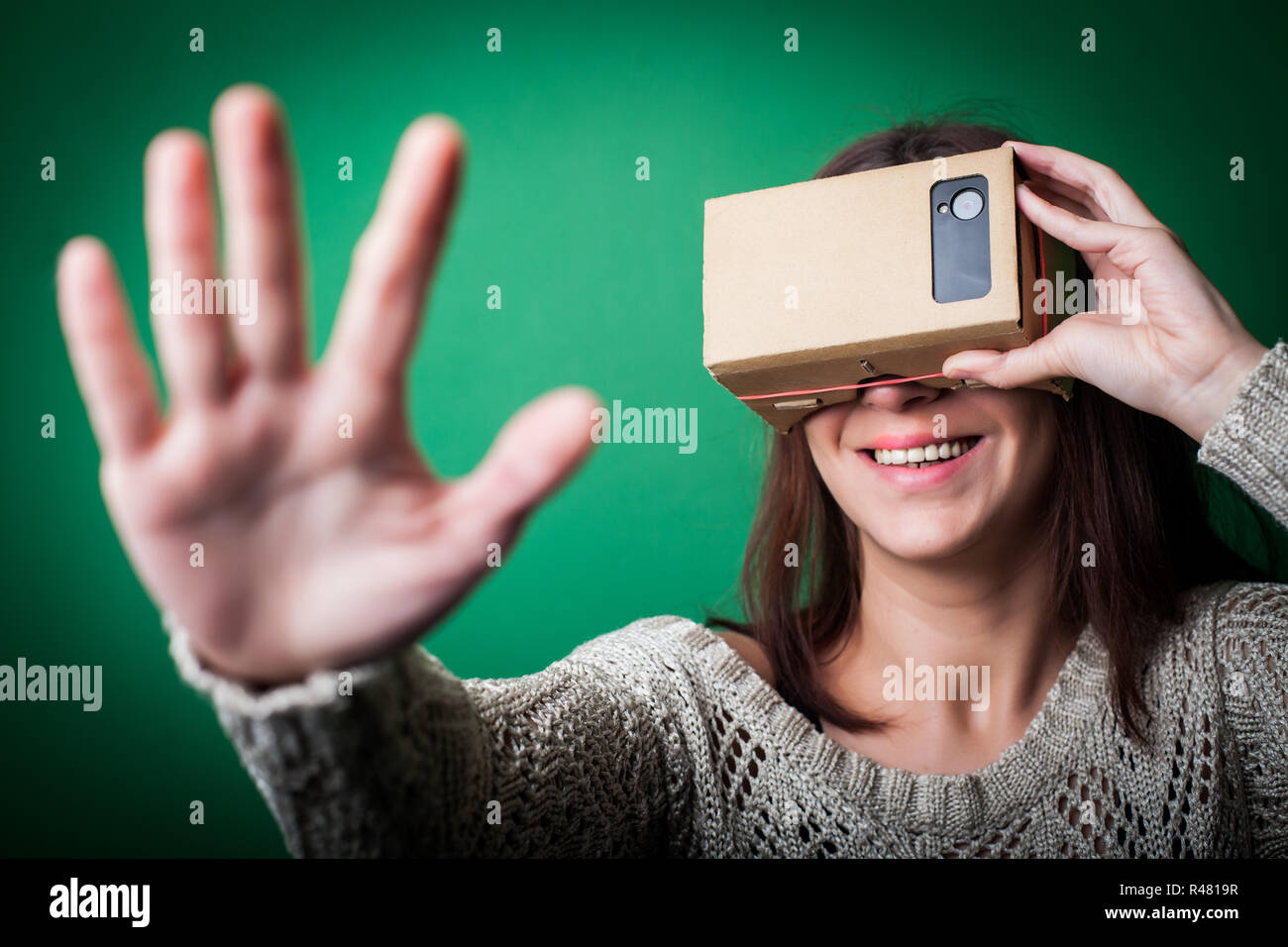Cardboard virtual reality Stock Photo Alamy
