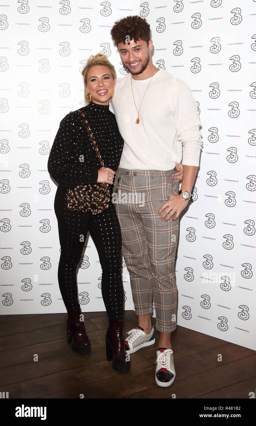Portr8’s Three Mobiles VIP Gallery Launch at Three Mobile Pop-Up Gallery, Soho Square, London  Featuring: Gabby Allen, Myles Stephenson Where: London, United Kingdom When: 25 Oct 2018 Credit: WENN.com Stock Photo