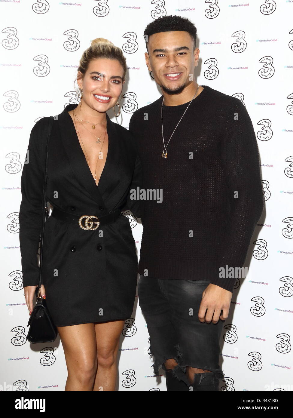 Portr8’s Three Mobiles VIP Gallery Launch at Three Mobile Pop-Up Gallery, Soho Square, London  Featuring: Megan Barton Hanson, Wes Nelson Where: London, United Kingdom When: 25 Oct 2018 Credit: WENN.com Stock Photo