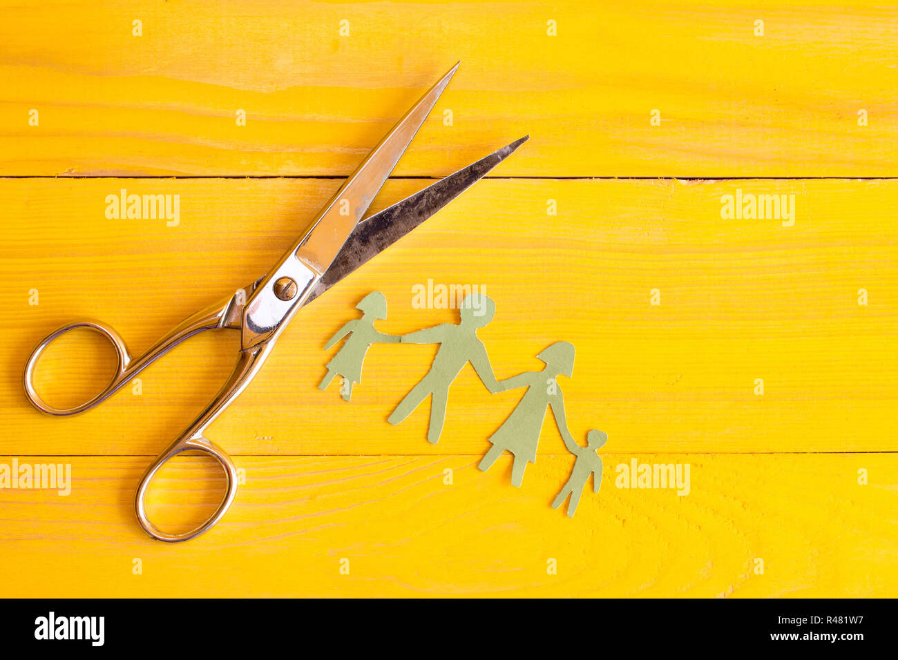 Scissors and  paper cut people Stock Photo