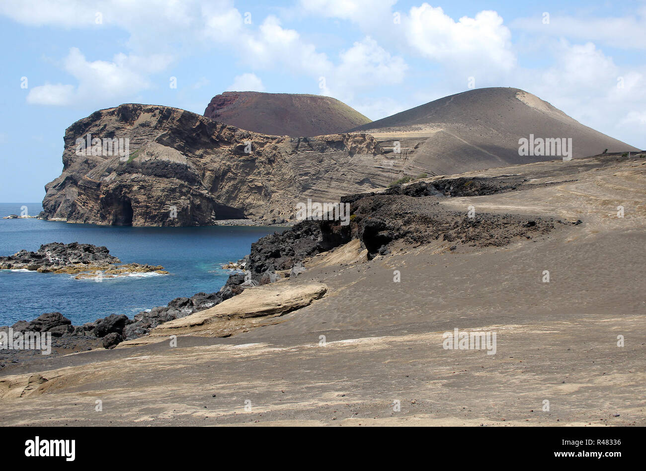 capelinhos volcanic area on azores island faial,portugal Stock Photo