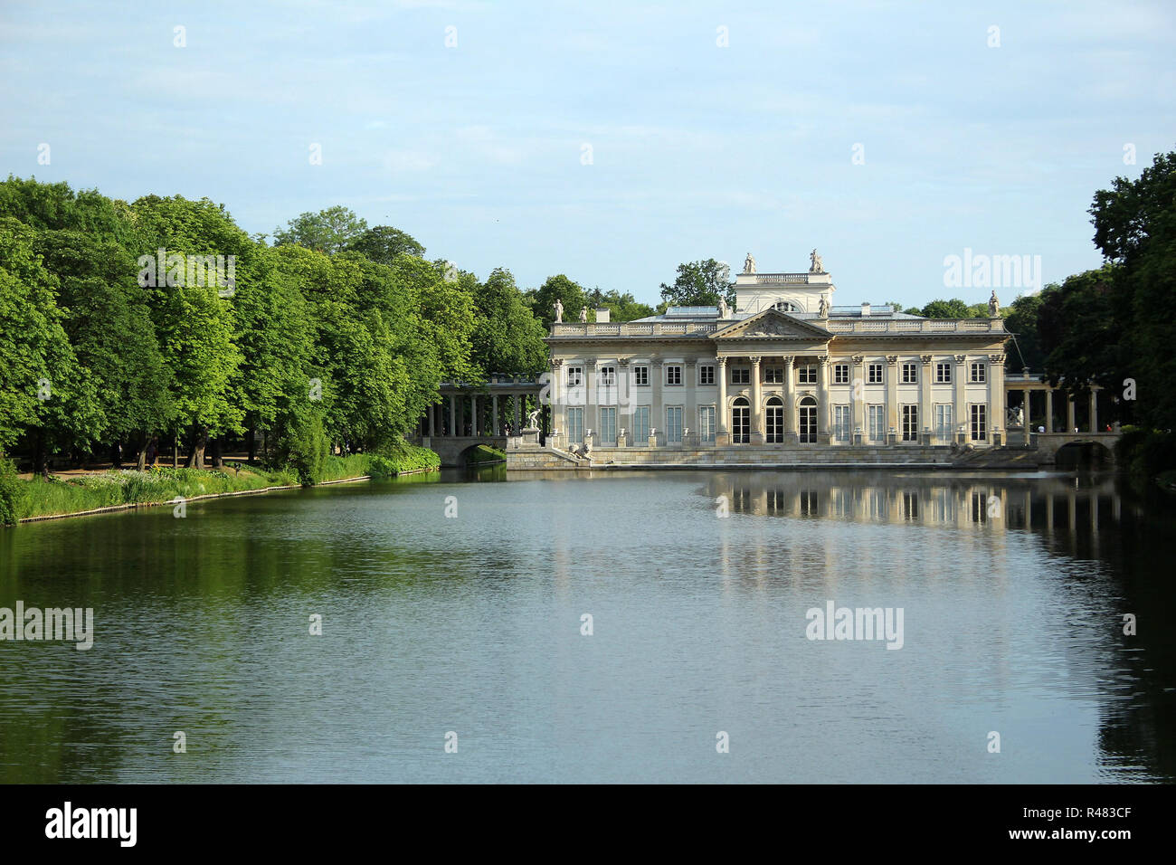 lazienki palace in the park in warsaw,poland Stock Photo