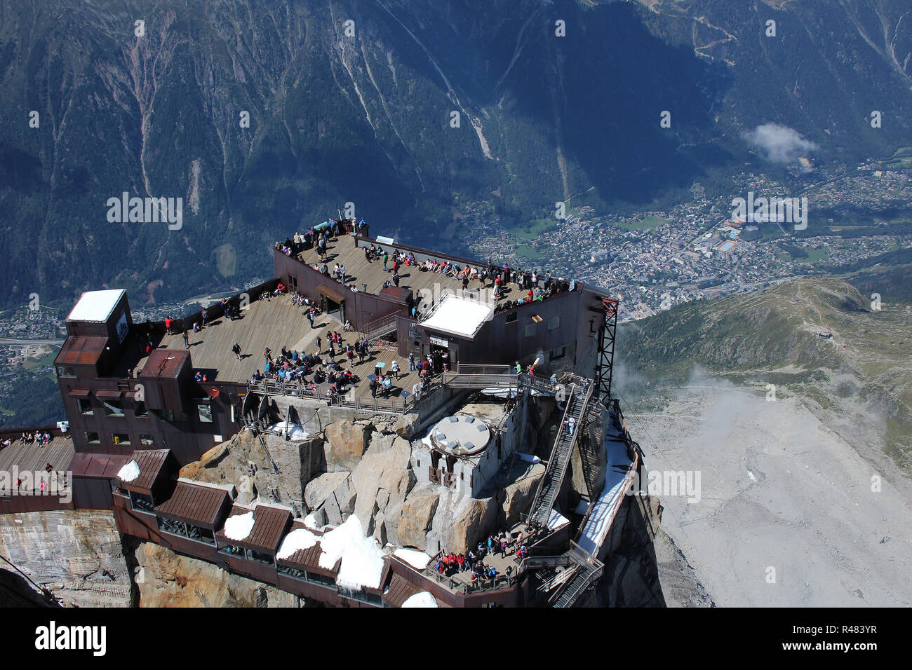 mountain station aiguille du midi on mont blanc in france Stock Photo ...
