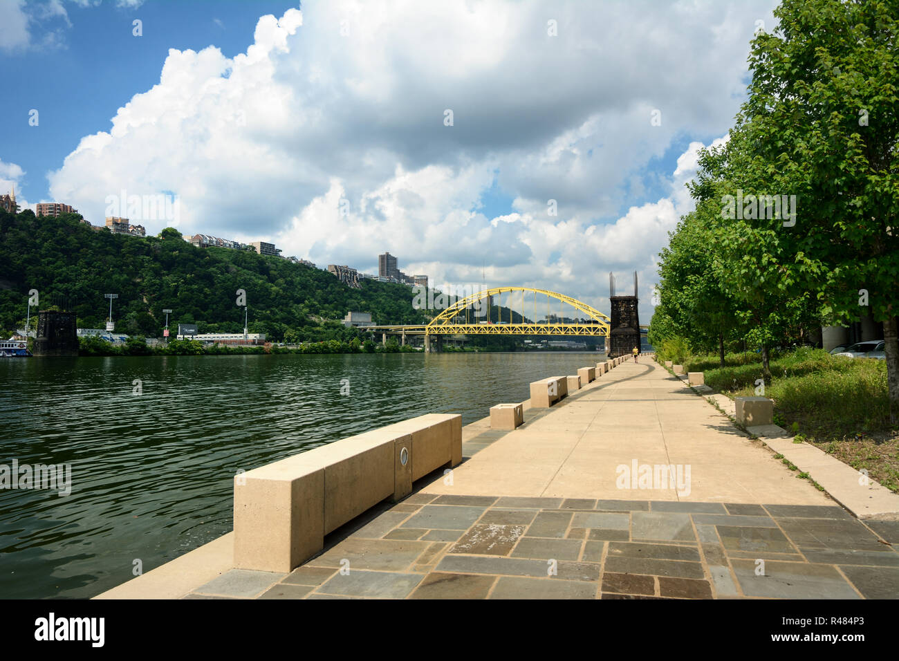 The Three Rivers Heritage Trail is a multi-use riverfront 24-mile nonlinear trail system in the Pittsburgh, Pennsylvania, USA region. Stock Photo