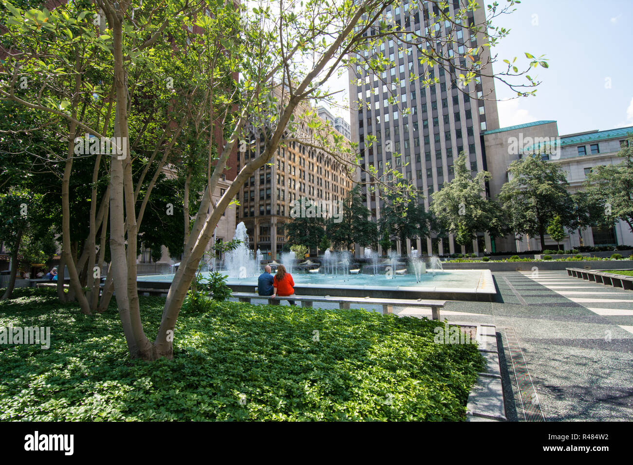 Originally opened in 1955 and rededicated in 2014, Mellon Square Park
