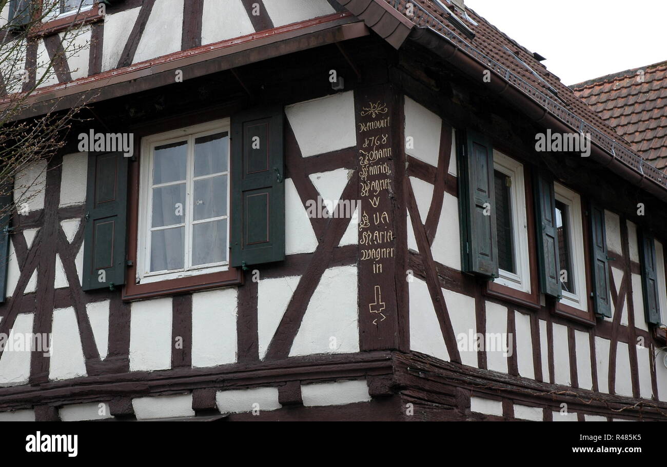 half-timbered house in kandel in the palatinate Stock Photo