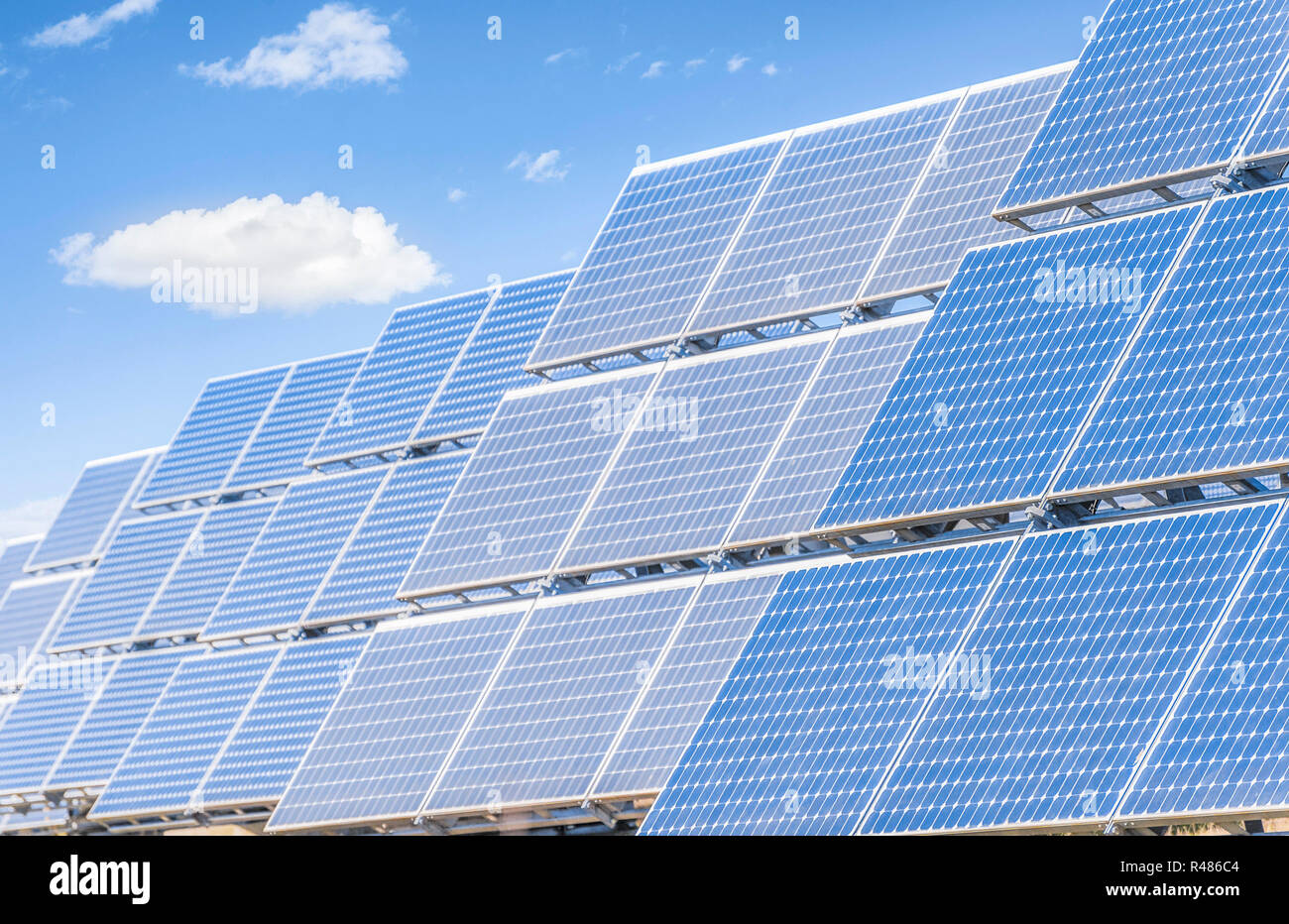 Solar panels to produce green energy Stock Photo - Alamy