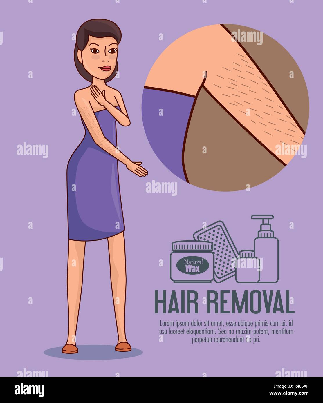 Woman Armpit With Hair Removal Icons Vector Illustration Design
