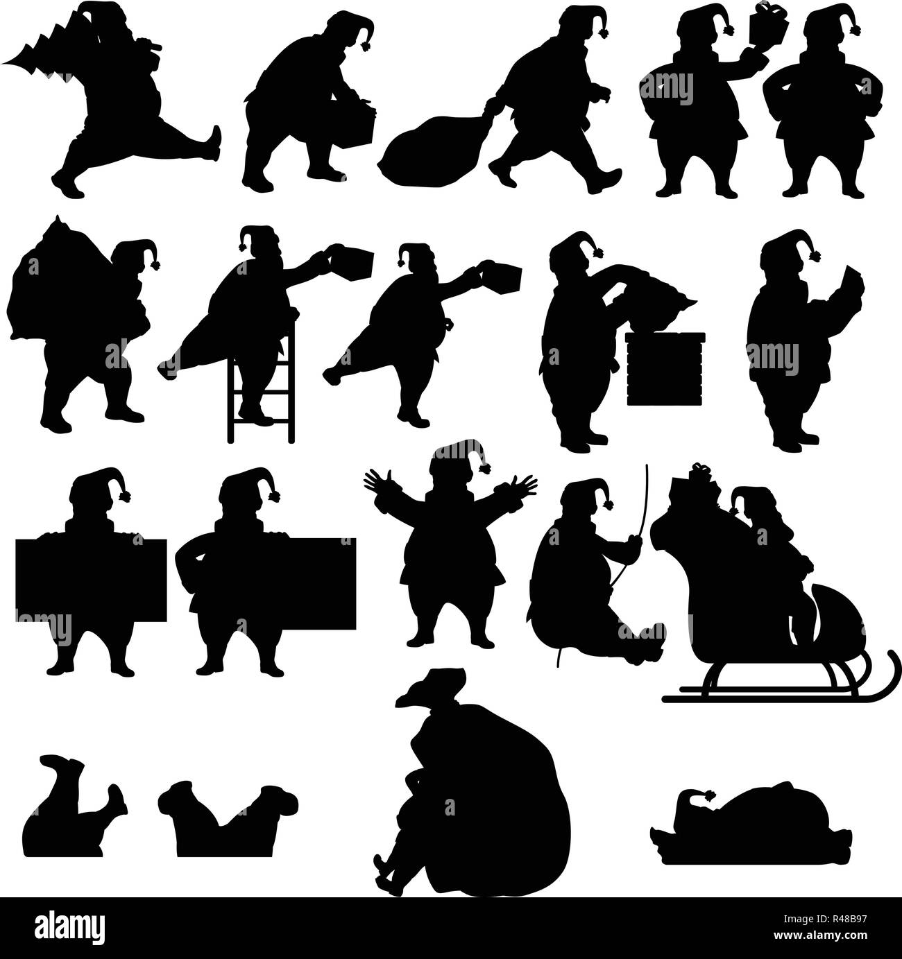 Santa claus big white Black and White Stock Photos & Images - Alamy