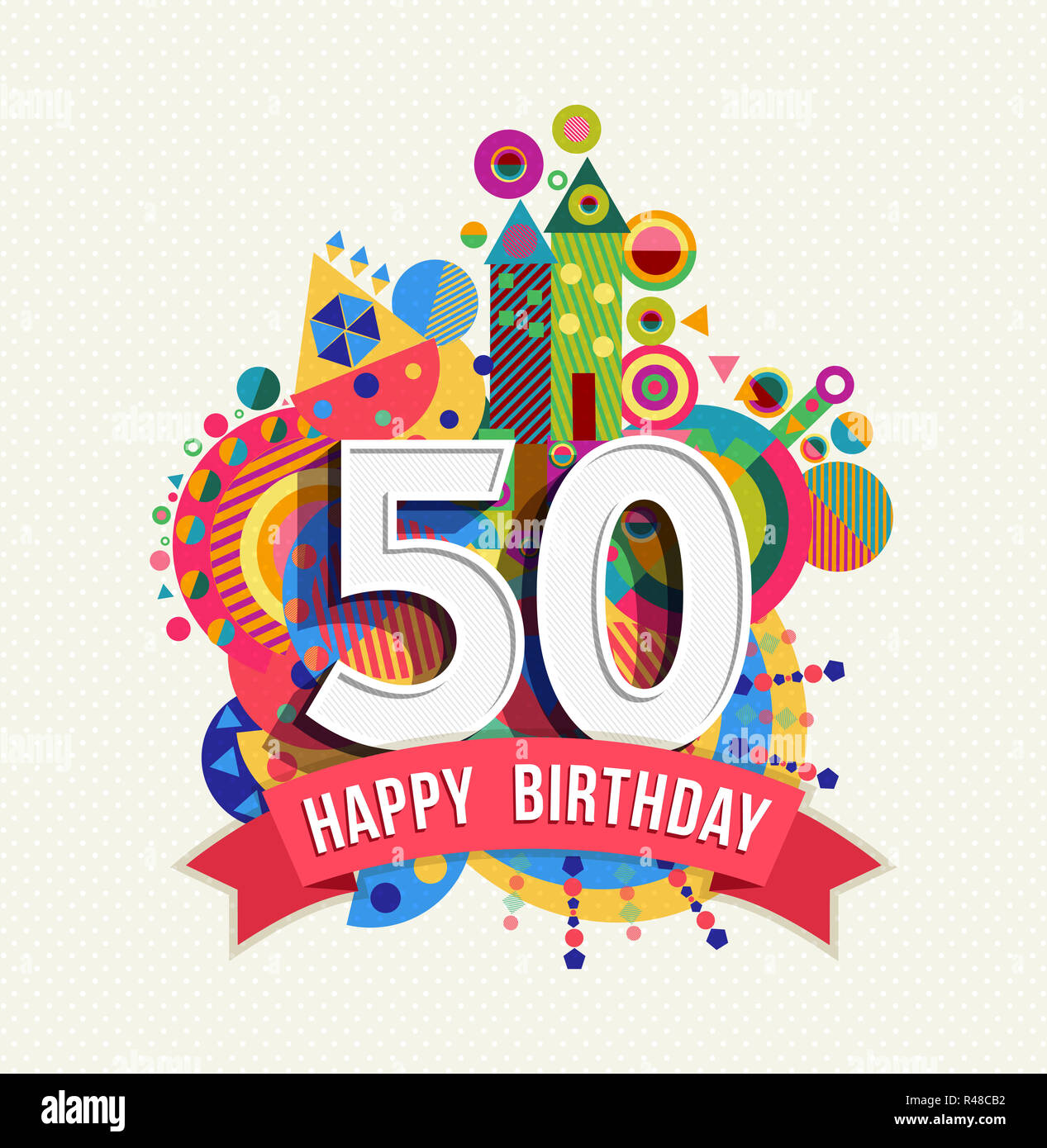 50 anos feliz cumpleanos Stock Illustration