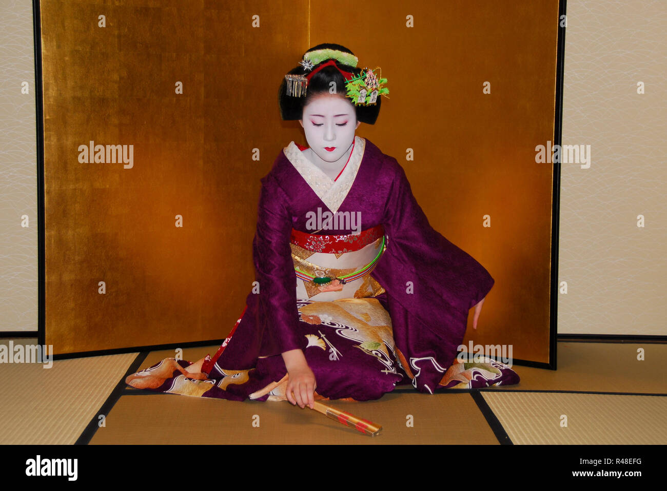 Japan, Kyoto: Maiko (Geisha-Schuelerin). - 05.01.2007 model-released! Stock Photo