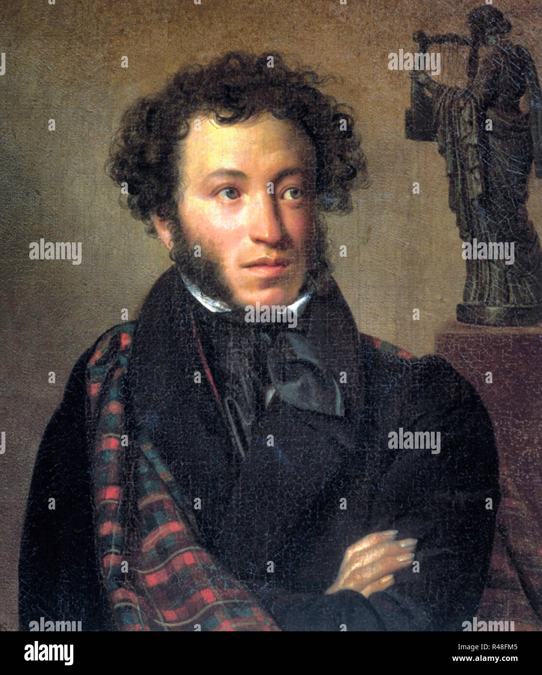 Portrait of Alexander Pushkin - Orest Kiprensky, circa 1827 Stock Photo