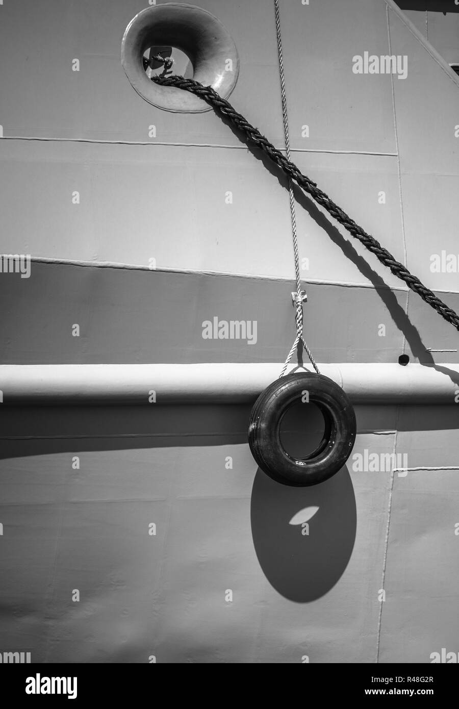 Hanging moving Black and White Stock