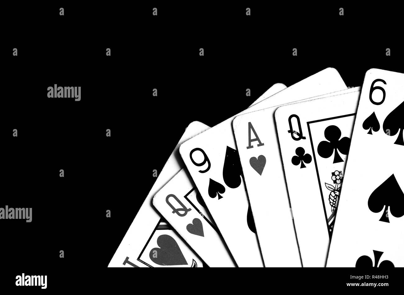 Playing Cards Black and White Stock Photos & Images - Alamy