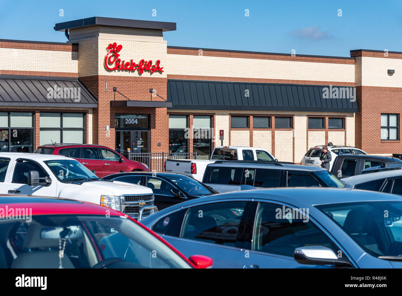 Busy Chick-fil-A, America's top-rated fast food restaurant. (USA) Stock Photo