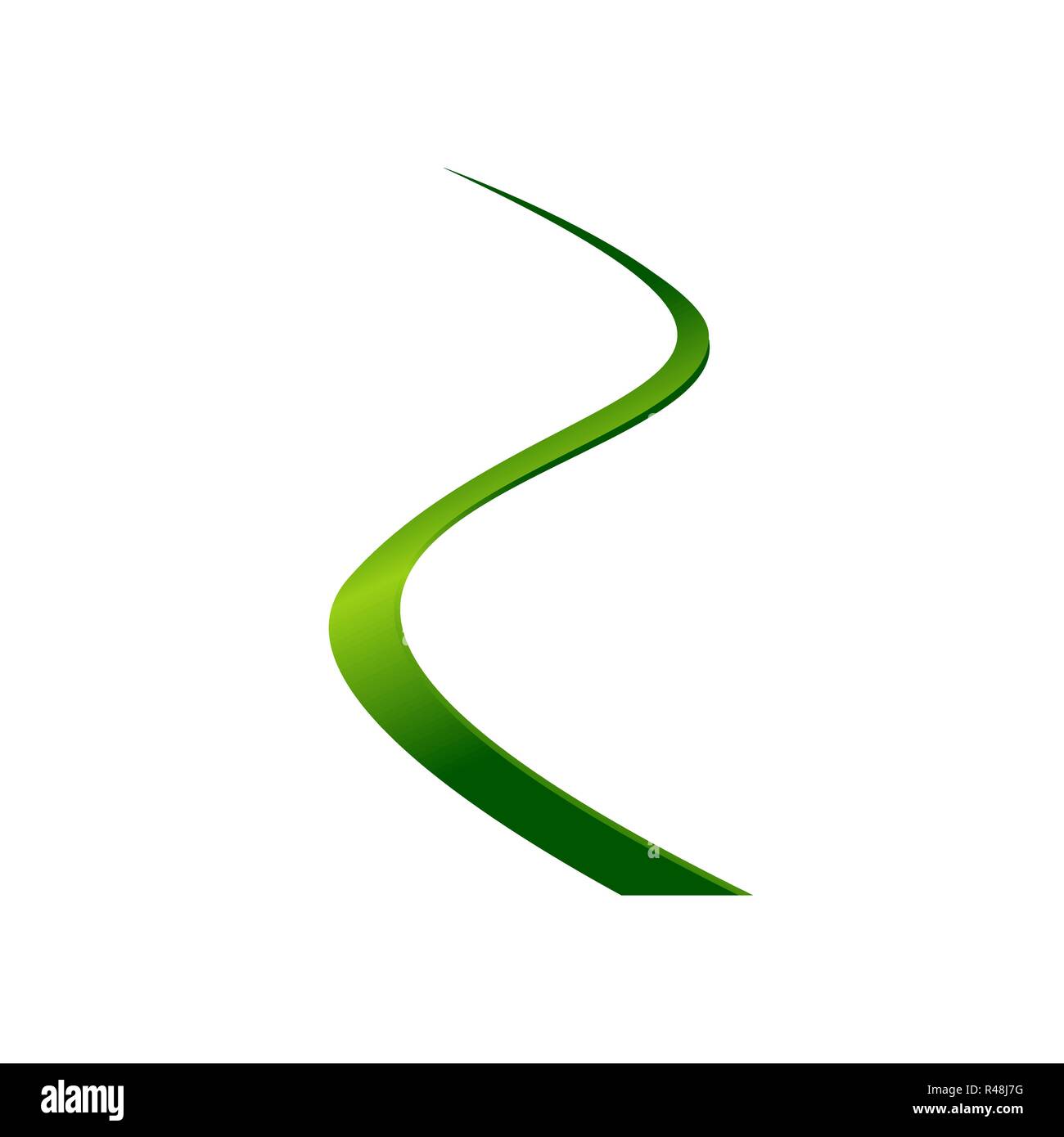 Abstract green color line wave for wedding and business finance Stock Vector