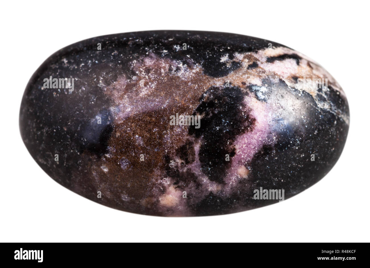 polished rhodonite mineral gemstone isolated Stock Photo - Alamy