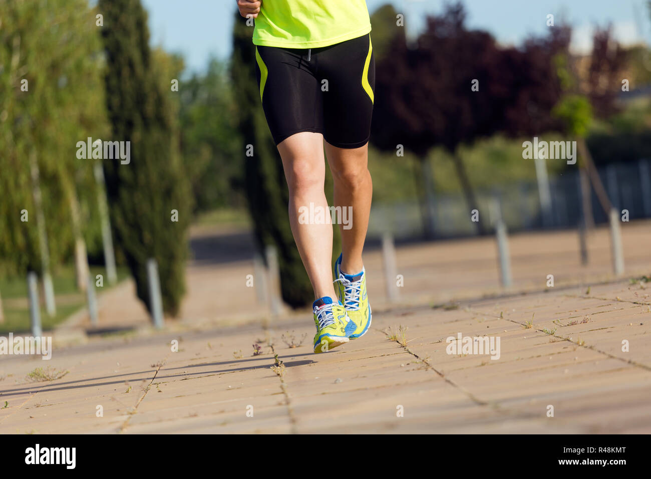 Figure running in woods hi-res stock photography and images - Alamy