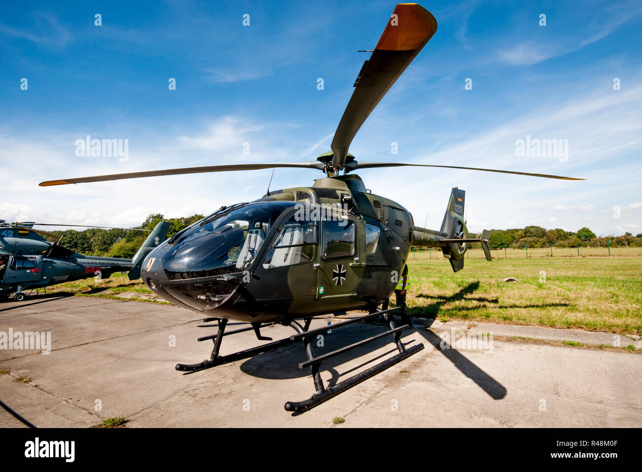 German Army EC135 SHS Basic Training Helicopter on NATO Air show in Ostrava Mosnov airport Stock Photo
