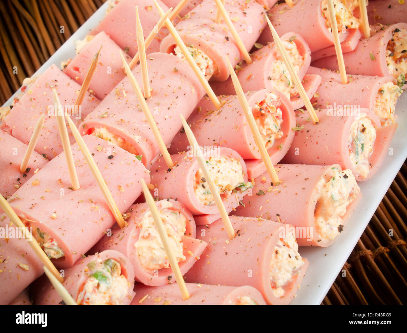 Ham appetizers,Ham appetizers,Ham appetizers,Ham appetizers Stock Photo