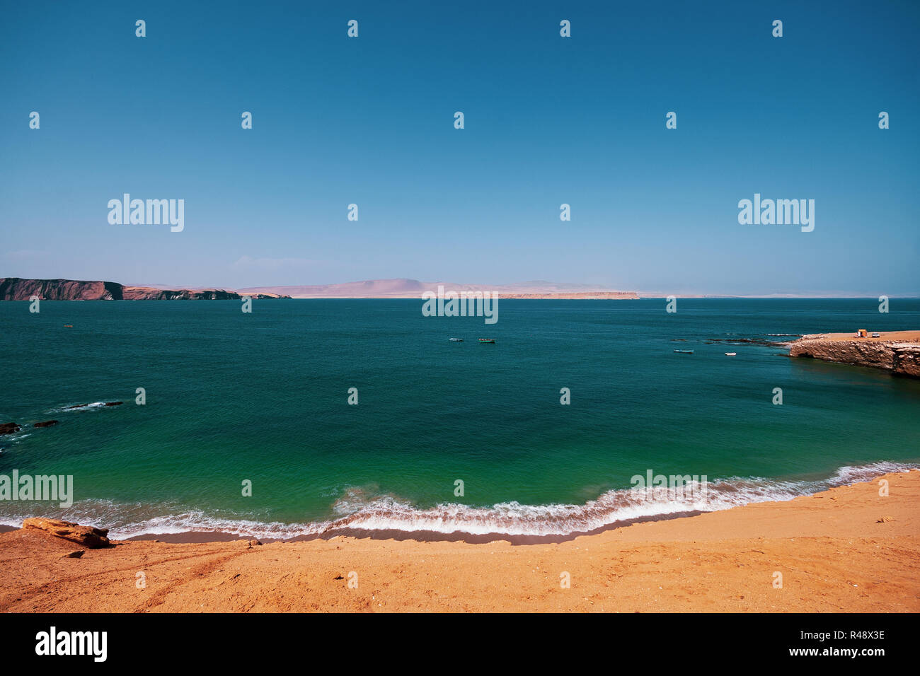Panoramic view of Paracas National Reserve Stock Photo