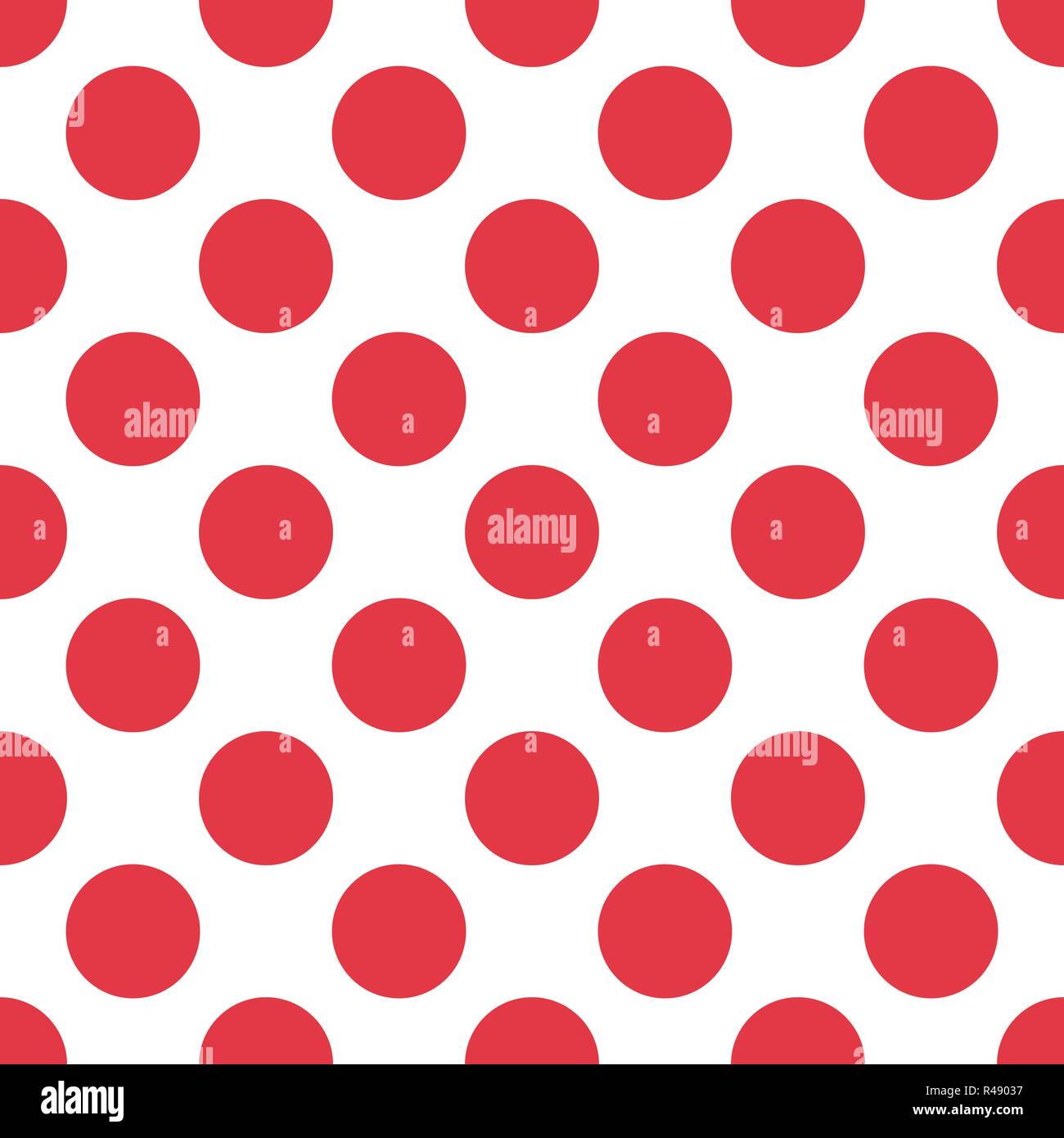 Red Polka Dot Seamless Pattern On White Background Vector Eps10