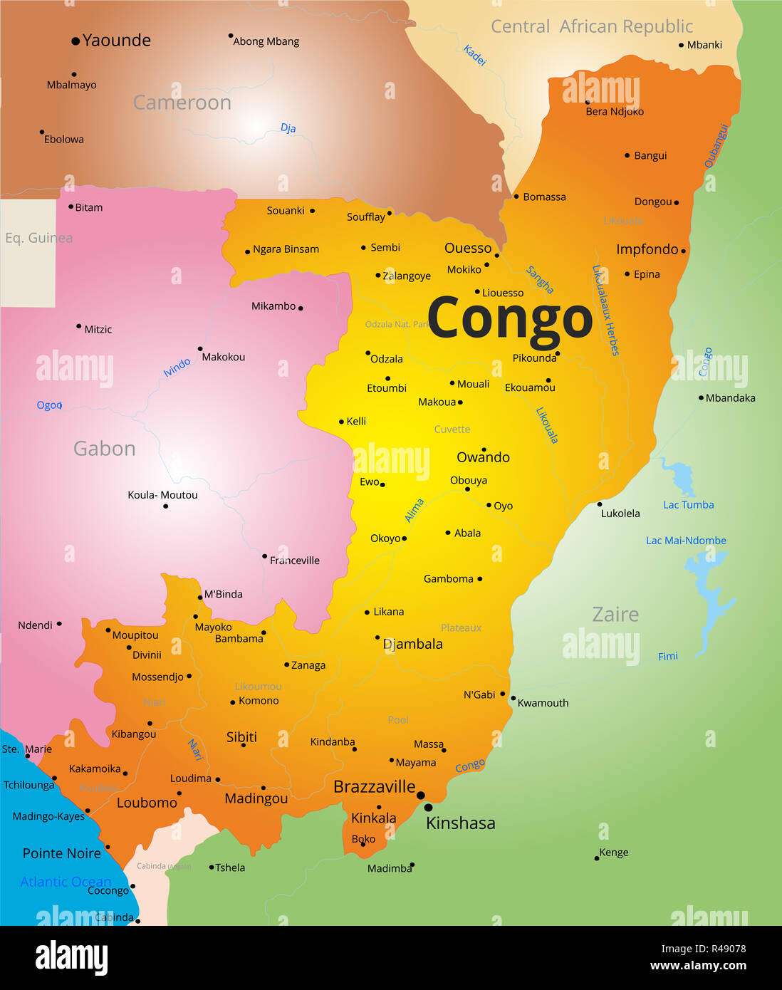 color map of Congo Stock Photo