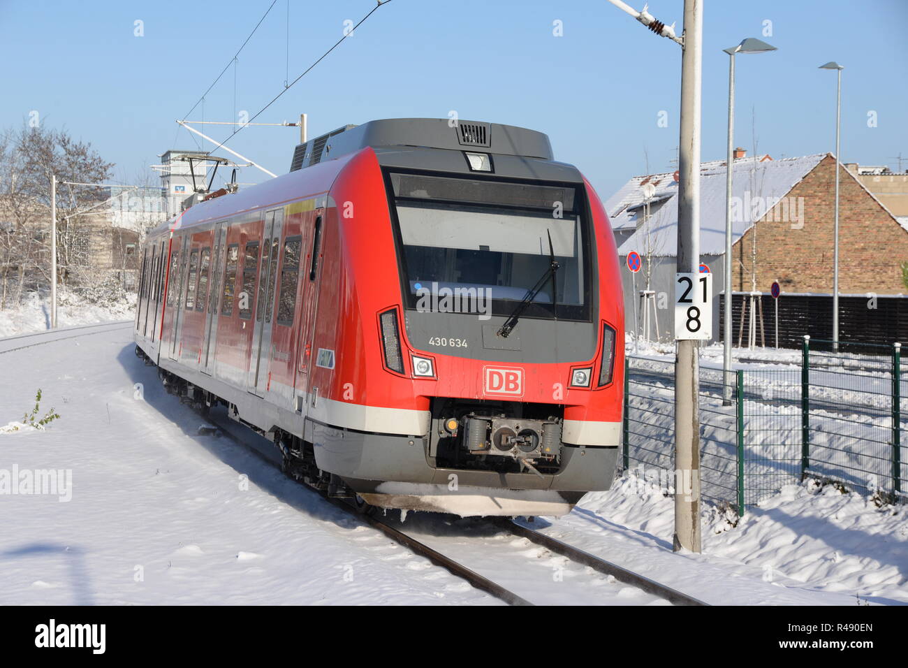 railcar in winter Stock Photo