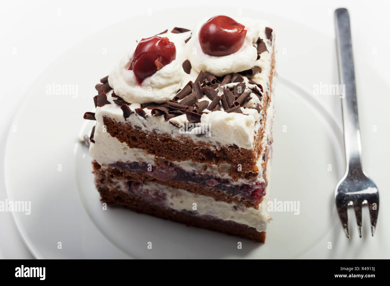 Piece Of Black Forest Gateau Stock Photo Alamy