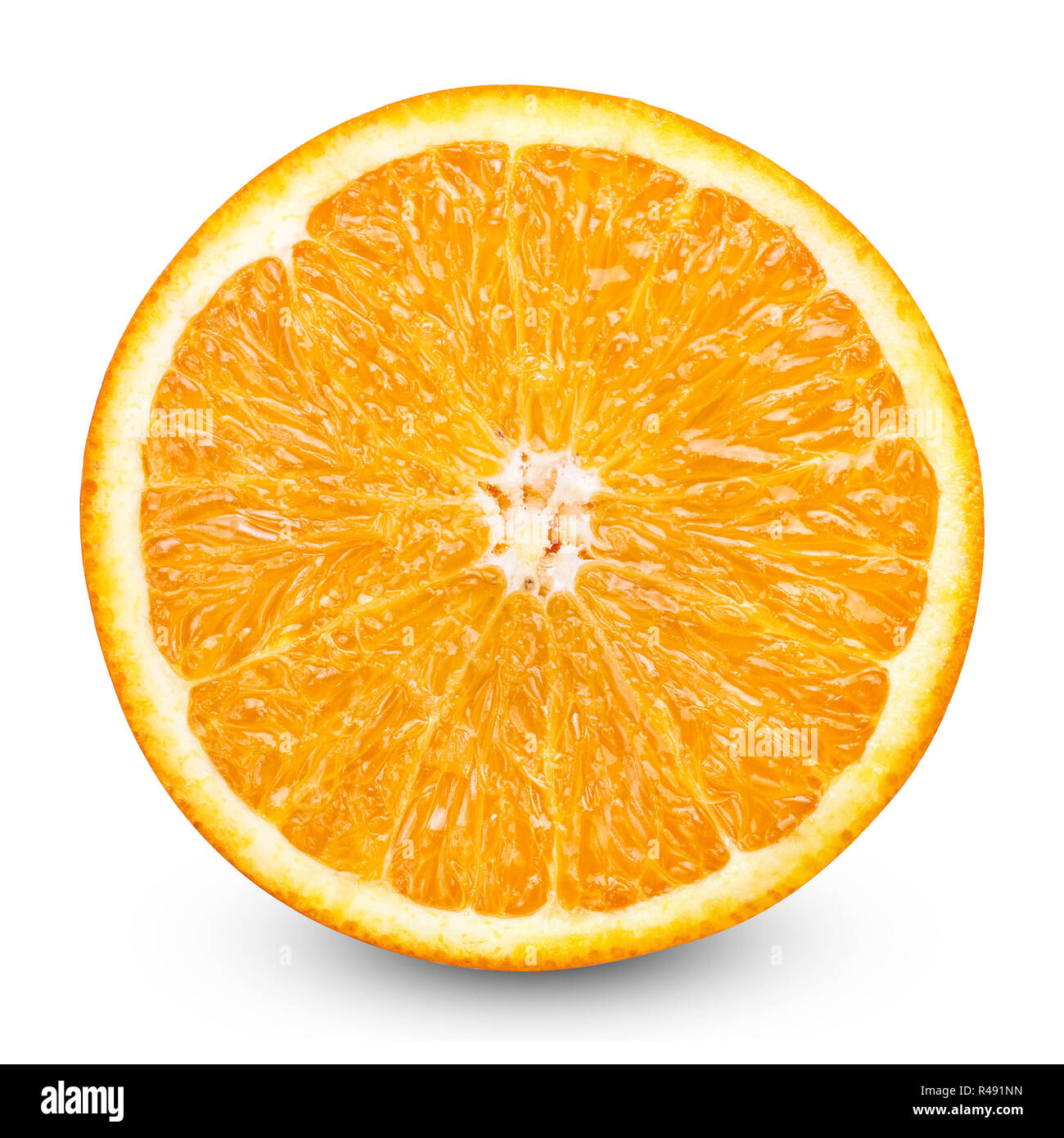 Slice of fresh orange isolated on white background Stock Photo - Alamy