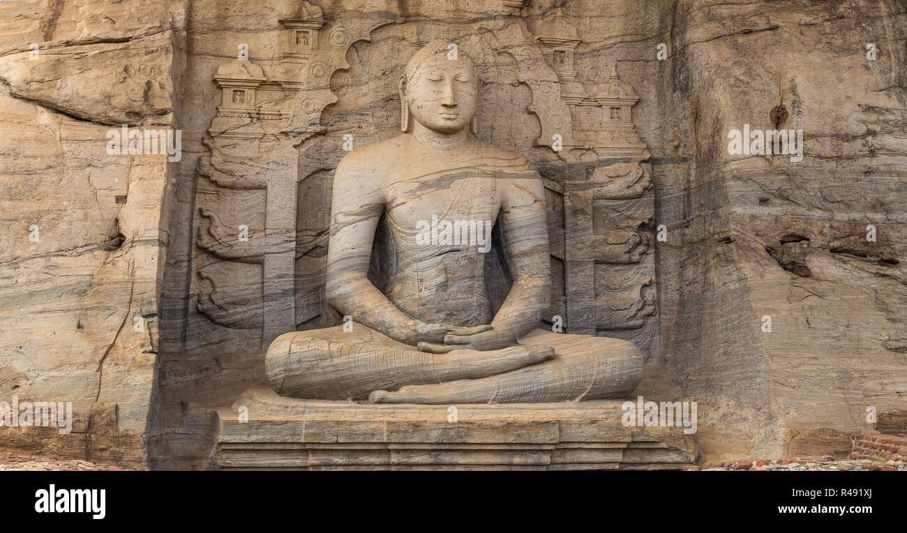 buddha statue in polonnaruwa sri lanka. Stock Photo