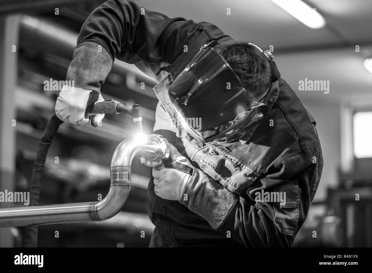 Steel industry and mask Black and White Stock Photos & Images Alamy