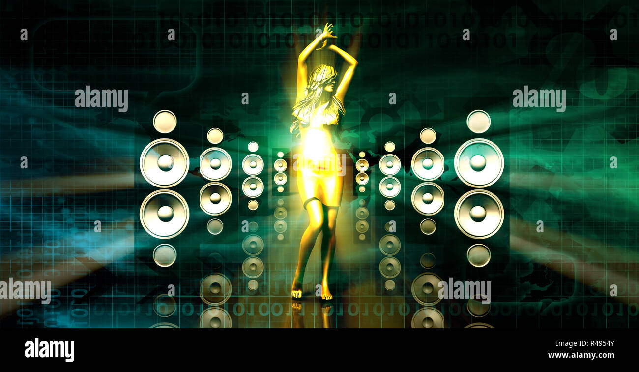 Sound System with Female Dancing Stock Photo Alamy