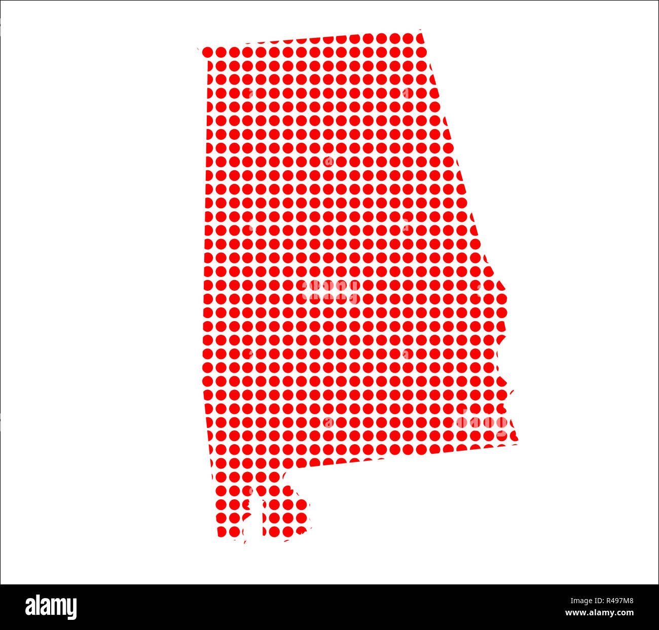 Red Dot Map of Alabama Stock Photo Alamy