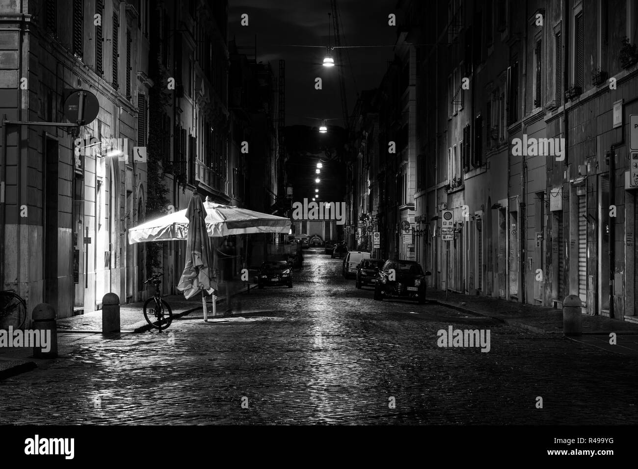 Black and White street scene Stock Photo Alamy