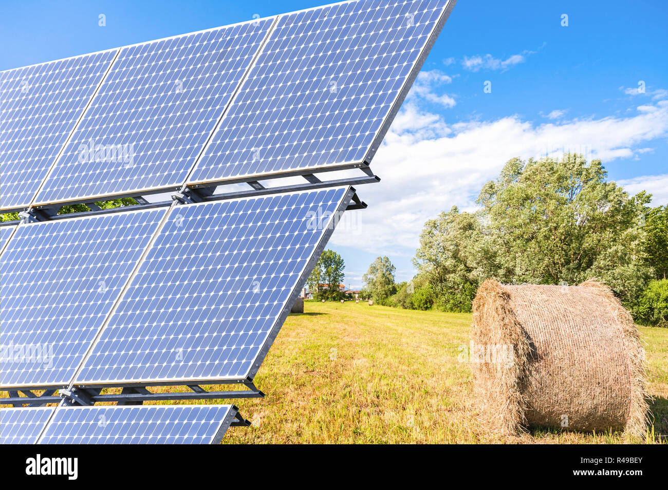 Solar panels to produce green energy Stock Photo - Alamy