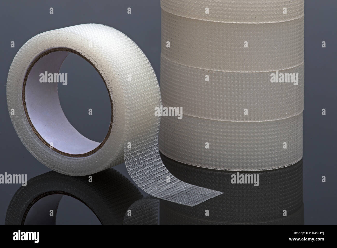 Medical sticking Tape on black background Stock Photo Alamy