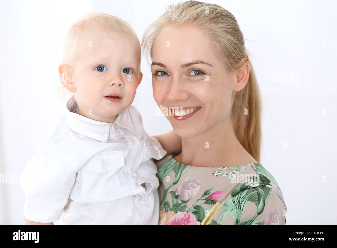 Happy mother and son. Motherless and medicine concept Stock Photo - Alamy