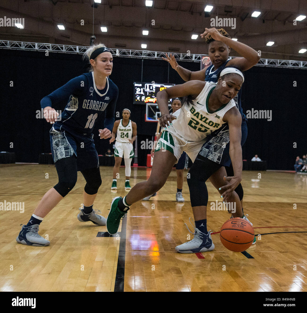Nov 24 2018 Las Vegas, NV U.S.A. Baylor center Queen Egbo (25) battle for the rebound during the NCAA Women's Basketball Thanksgiving Shootout between Baylor Bears and the Georgetown Hoyas 67-46 win at South Point Arena Las Vegas, NV. Thurman James/CSM Stock Photo