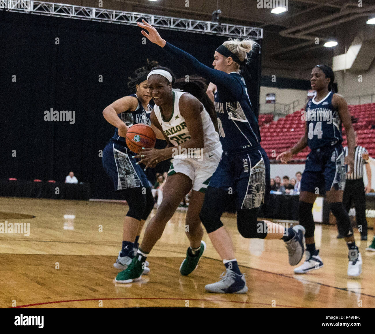 Nov 24 2018 Las Vegas, NV U.S.A. Baylor center Queen Egbo (25) drives to the hoop during the NCAA Women's Basketball Thanksgiving Shootout between Baylor Bears and the Georgetown Hoyas 67-46 win at South Point Arena Las Vegas, NV. Thurman James/CSM Stock Photo