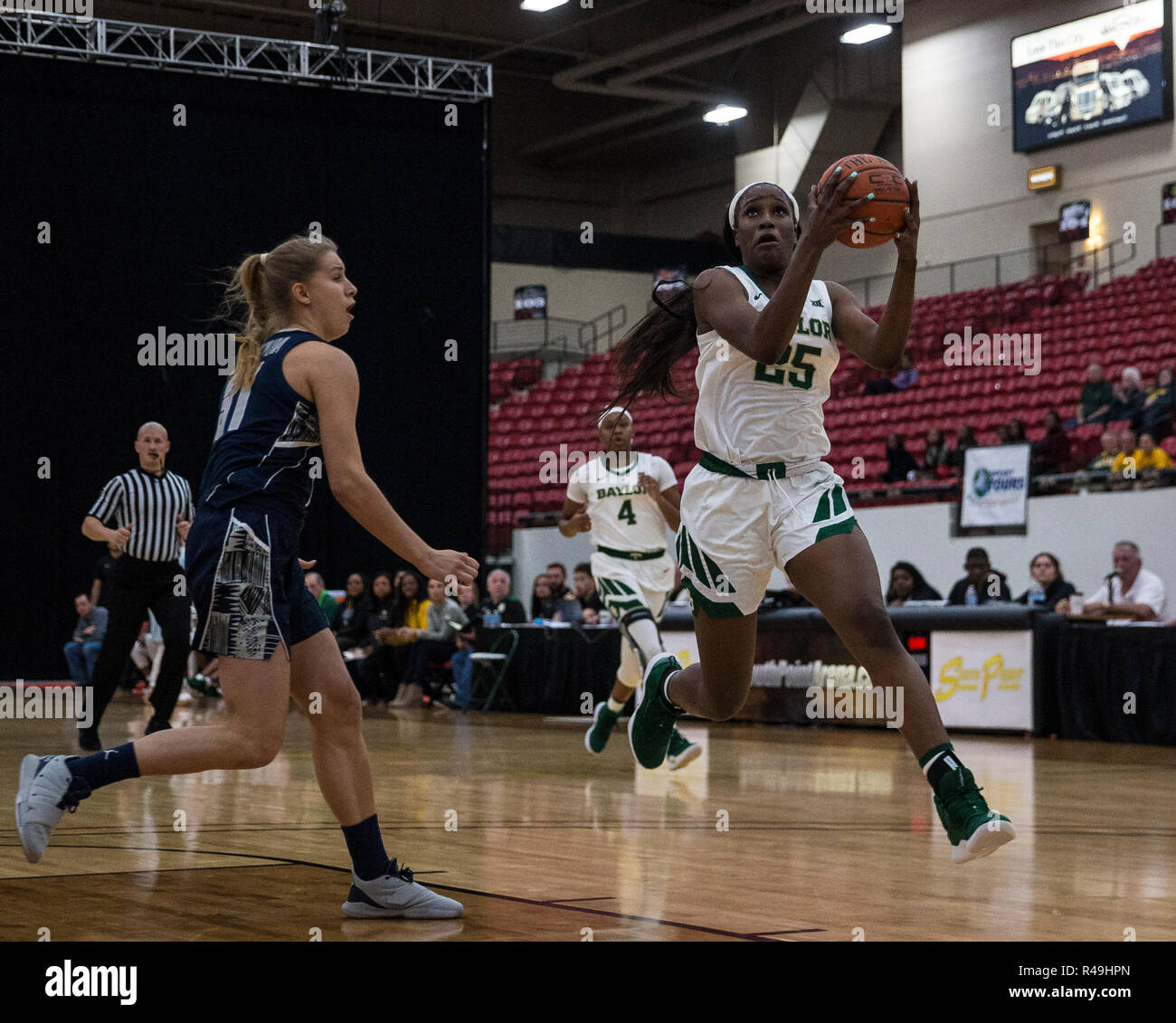 Nov 24 2018 Las Vegas, NV U.S.A. Baylor center Queen Egbo (25) drives to the basket during the NCAA Women's Basketball Thanksgiving Shootout between Baylor Bears and the Georgetown Hoyas 67-46 win at South Point Arena Las Vegas, NV. Thurman James/CSM Stock Photo